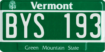 VT license plate BYS193