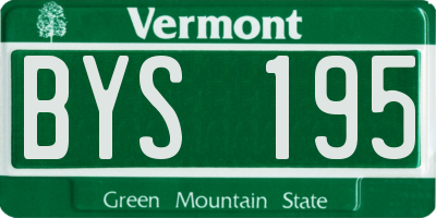 VT license plate BYS195