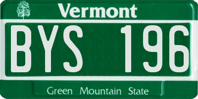 VT license plate BYS196