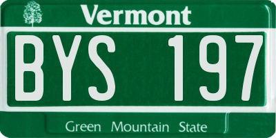 VT license plate BYS197