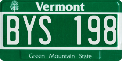 VT license plate BYS198