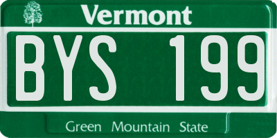 VT license plate BYS199