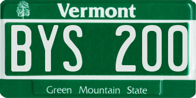 VT license plate BYS200