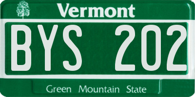 VT license plate BYS202