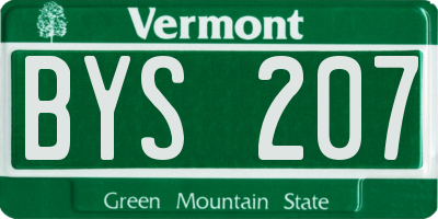 VT license plate BYS207