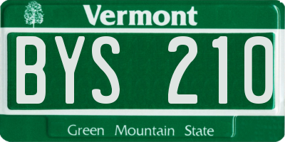 VT license plate BYS210