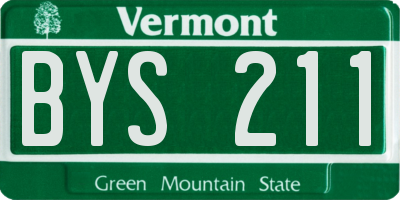 VT license plate BYS211