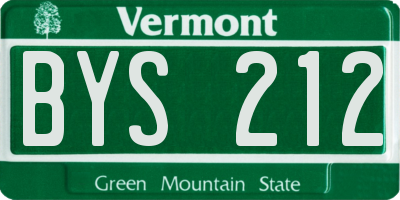 VT license plate BYS212