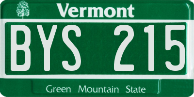 VT license plate BYS215