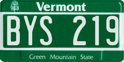 VT license plate BYS219