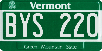 VT license plate BYS220