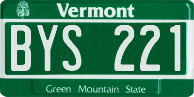 VT license plate BYS221