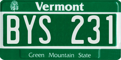 VT license plate BYS231