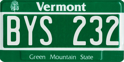 VT license plate BYS232
