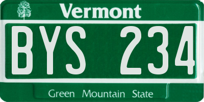 VT license plate BYS234