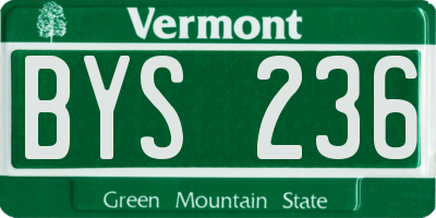 VT license plate BYS236