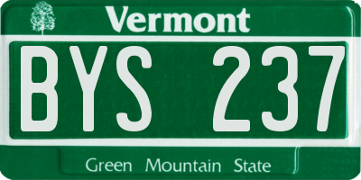 VT license plate BYS237