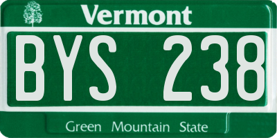 VT license plate BYS238