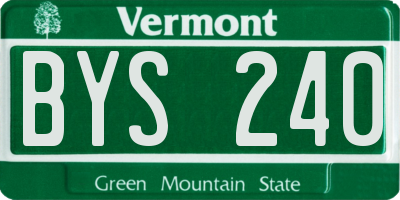 VT license plate BYS240