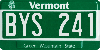 VT license plate BYS241