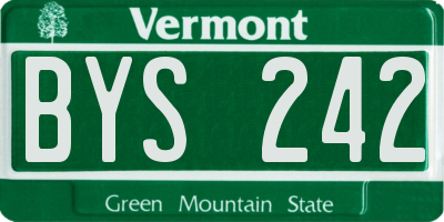 VT license plate BYS242
