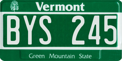 VT license plate BYS245
