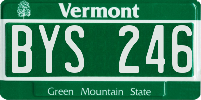 VT license plate BYS246