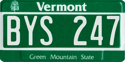 VT license plate BYS247