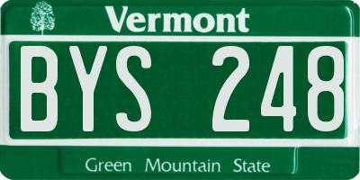 VT license plate BYS248