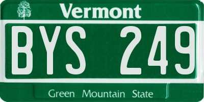 VT license plate BYS249
