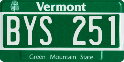 VT license plate BYS251