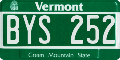 VT license plate BYS252