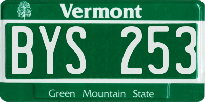 VT license plate BYS253