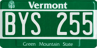 VT license plate BYS255