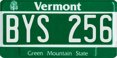 VT license plate BYS256