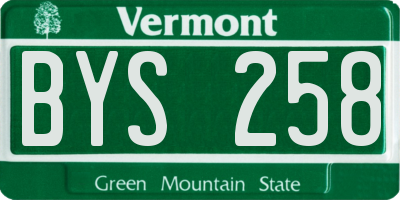 VT license plate BYS258