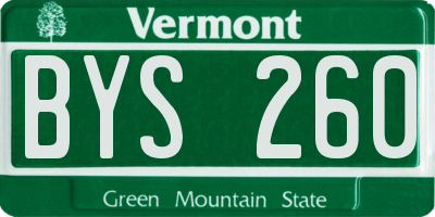 VT license plate BYS260
