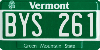 VT license plate BYS261