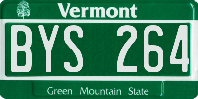 VT license plate BYS264