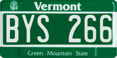 VT license plate BYS266
