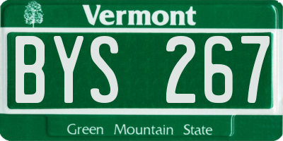 VT license plate BYS267