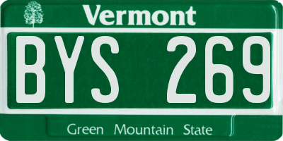 VT license plate BYS269