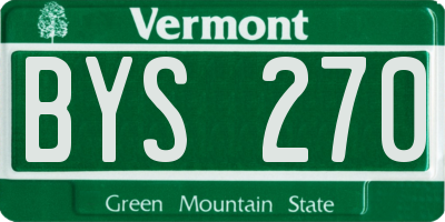 VT license plate BYS270