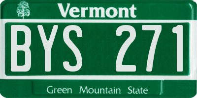 VT license plate BYS271