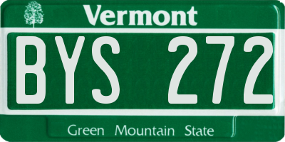 VT license plate BYS272