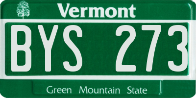 VT license plate BYS273
