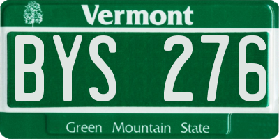 VT license plate BYS276