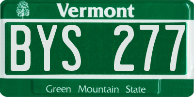 VT license plate BYS277