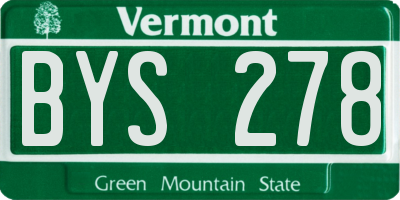 VT license plate BYS278