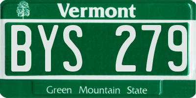 VT license plate BYS279